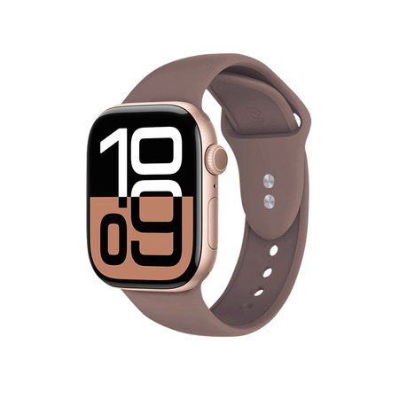 Pasek Crong Liquid do Apple Watch 49/46/45/44 mm Brązowy Silikonowy