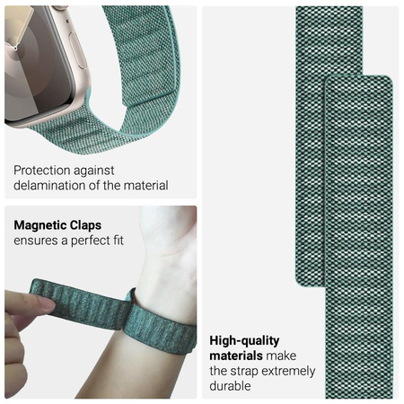 Crong Melange - Cinturino magnetico per Apple Watch 44/45/46/49 mm (turchese melange)