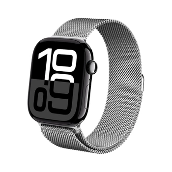 Crong Milano Steel - Milanaisearmband für Apple Watch 44/45/46/49 mm (silber)