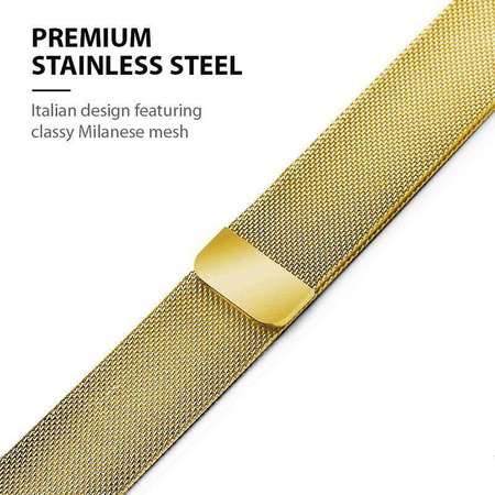 Crong Milano Steel - Ανοξείδωτο λουράκι για Apple Watch 42/44/45/49 mm (χρυσό)