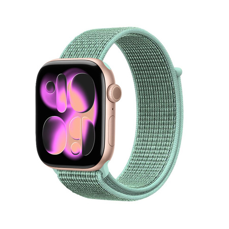 Crong Nylon - Cinturino Sport per Apple Watch 38/40/41/42 mm (Verde Atlantico)