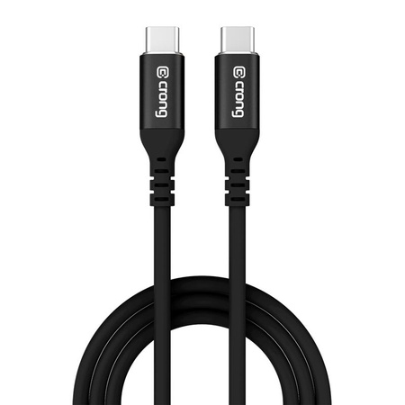 Crong Soft Link - 100W PD 5A USB-C zu USB-C 25cm Kabel (schwarz)