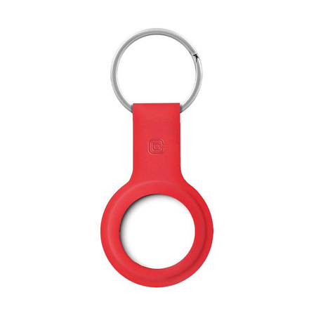Crong Silicone Case with Key Ring – Protective keychain case for Apple AirTag 1/2 (red)