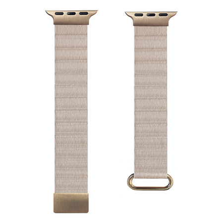 Crong Eclipse - Magnetisches Lederarmband für Apple Watch 38/40/41/42 mm (Beige)