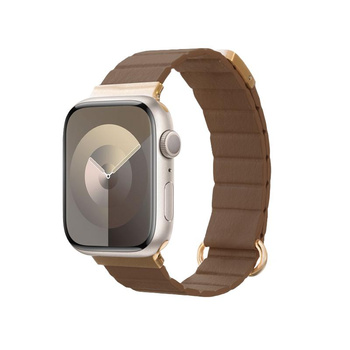 Crong Eclipse - Magnetický kožený řemínek pro Apple Watch 38/40/41/42 mm (hnědý)