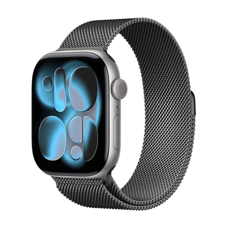 Crong Milano Steel - Edelstahlarmband für Apple Watch 38/40/41/42 mm (Graphit)