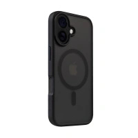 Funda Crong Hybrid Frost MAG - Funda con MagSafe para iPhone 16 (Negra)
