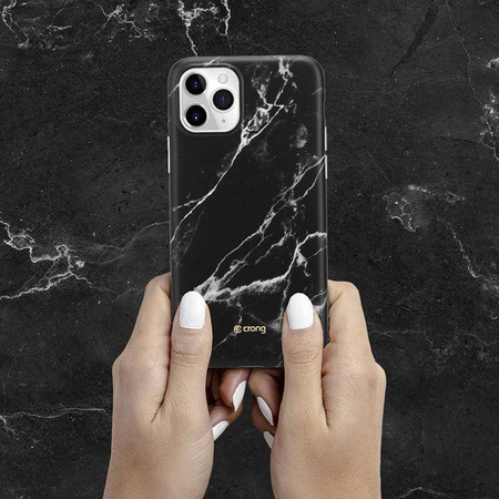 Crong Marble Case - pouzdro pro iPhone 11 Pro (černé)