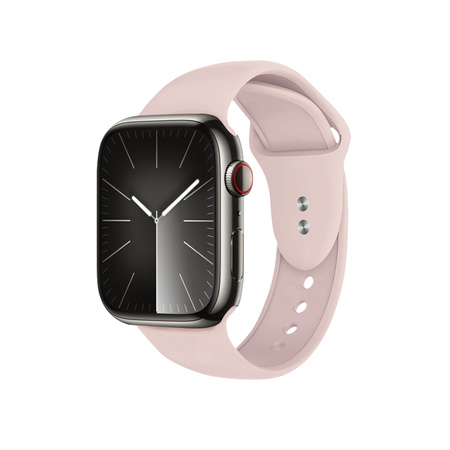Pasek Crong Liquid do Apple Watch 42/41/40/38 mm Piaskowy Róż Silikonowy