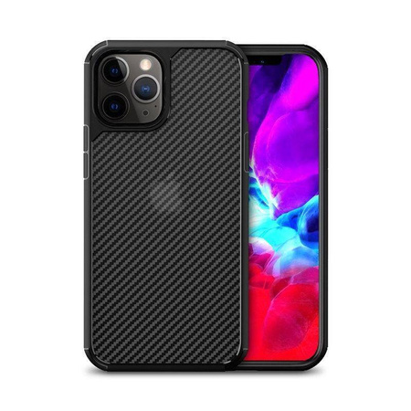 Crong Hybrid Carbon - iPhone 12 Mini Case (black)