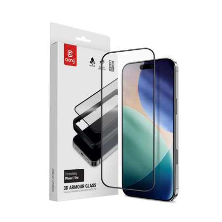 Crong 3D Armour Glass - Hartowane szkło ochronne iPhone 17 Pro + ramka instalacyjna