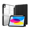 Etui do iPad 11" (2025) / iPad 10.9” (2022) z Podstawką i Schowkiem na Apple Pencil Crong PrimeFolio Case Czarno Przezroczysty