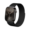 Crong Milano Steel - Bransoleta mediolańska do Apple Watch 44/45/46/49 mm (czarny)