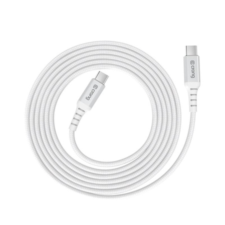 Crong Armor Link - 60W PD 3A USB-C to USB-C 25cm cable (white)