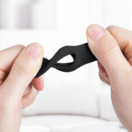 Crong Silicone Case with Key Ring - Protective case for key ring for Apple AirTag 1 / 2 (Black)