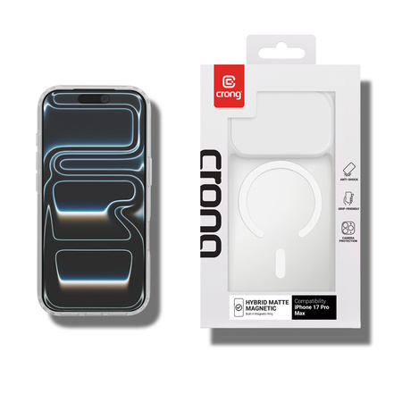 Crong Hybrid Matte Magnetic - MagSafe iPhone 17 Pro Max Case (White)