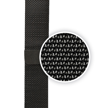 Crong Milano Steel - Milanaisearmband für Apple Watch 40/41/42 mm (schwarz)