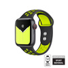 Crong Duo Sport - Řemínek pro Apple Watch 38/40/41 mm (černý/limetkově zelený)