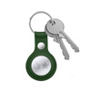 Crong Leather Case with Key Ring - Leather protective case key ring for Apple AirTag (Green)