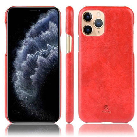 Etui Crong Essential Cover do iPhone 11 Pro Skórzane Czerwone Plecki