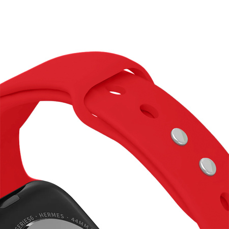 Pasek Crong Liquid do Apple Watch 42/41/40/38 mm Czerwony Silikonowy