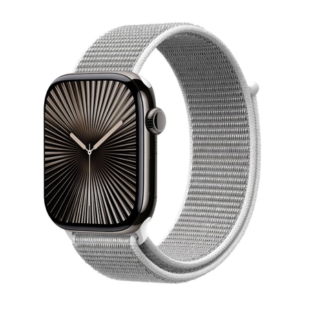 Correa deportiva Crong de nailon para Apple Watch de 44/45/46/49 mm (gris plateado)