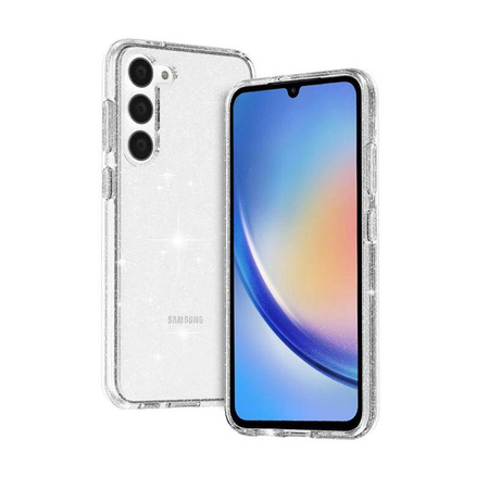 Etui Przezroczyste do Samsung Galaxy A34 5G Crong Glitter Case Cover z Brokatem