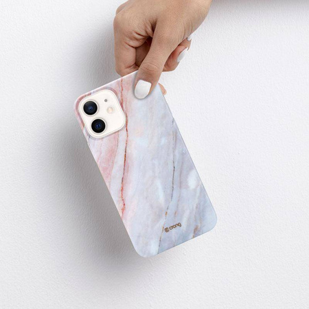 Crong Marble Case - pouzdro pro iPhone 12 Mini (růžové)