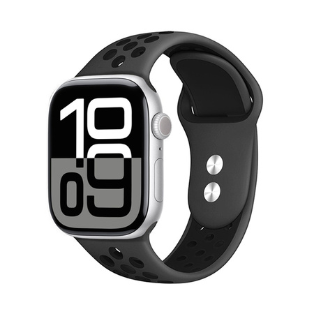 Pasek Crong Duo Sport do Apple Watch 49/46/45/44 mm Szaro-Czarny Sportowy