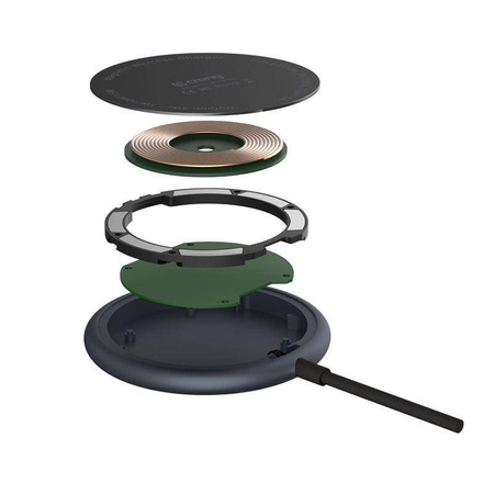 Crong MagSpot Wireless Charger – Aluminum MagSafe 15W Inductive Charger (Graphite)