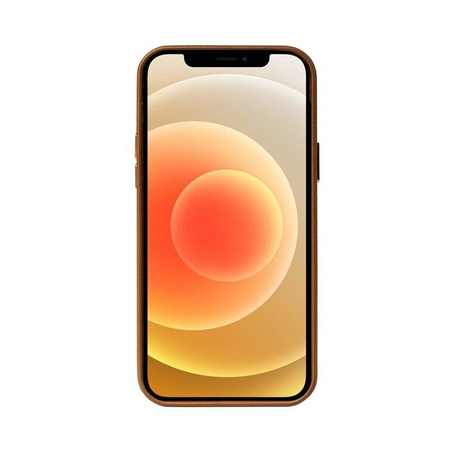 Crong Essential Cover - iPhone 12 / iPhone 12 Pro Öko-Lederhülle (braun)