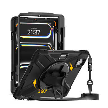 Crong Defender Plus – Custodia rinforzata per iPad Pro 11" M5 (2025) / M4 (2024) (Nero)