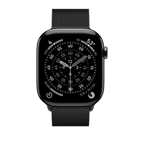 Crong Milano Steel – Edelstahlarmband für Apple Watch 44/45/46/49 mm (Schwarz)