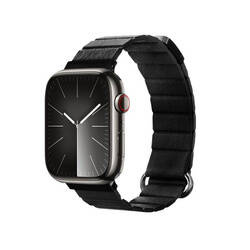Crong Eclipse - Μαγνητικό δερμάτινο λουράκι Apple Watch 42/44/45/49 mm (μαύρο)