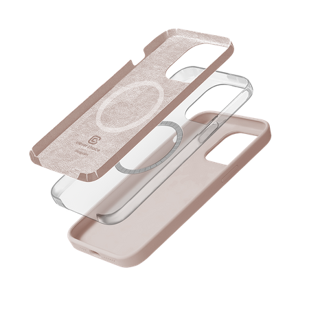 Etui Crong Color Cover Magnetic do iPhone 14 Pro MagSafe Piaskowy Róż