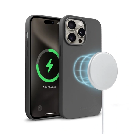Etui Crong Color Cover Magnetic do iPhone 15 Pro MagSafe Silikon Tytanowe