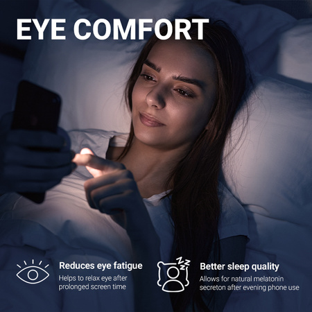 Crong OptiRed Glass - Tvrzené sklo s filtrem modrého světla pro iPhone 17