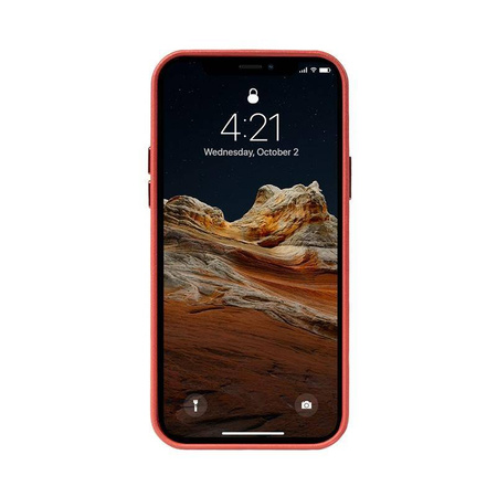 Crong Essential Cover - Δερμάτινη θήκη για iPhone 12 Pro Max (κόκκινο)
