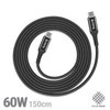 Crong Armor Link - 60W PD 3A USB-C zu USB-C Kabel 150cm (Schwarz)