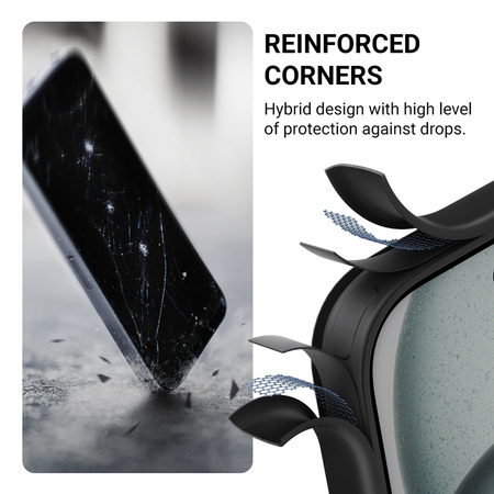 Etui Crong Hybrid Frost MAG Cover do iPhone 15 Pro Max Matowe Szare Plecki