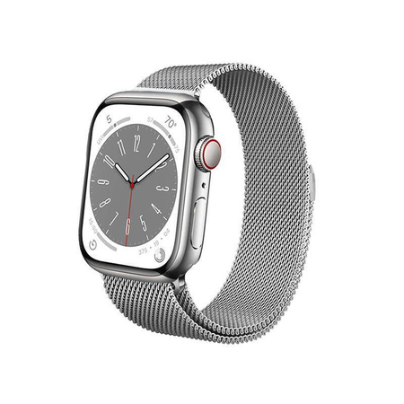 Crong Milano Steel - Milanaisearmband für Apple Watch 40/41/42 mm (silber)