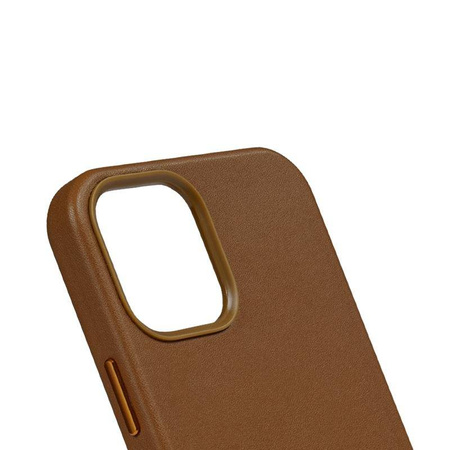 Crong Essential Cover - iPhone 12 / iPhone 12 Pro Öko-Lederhülle (braun)