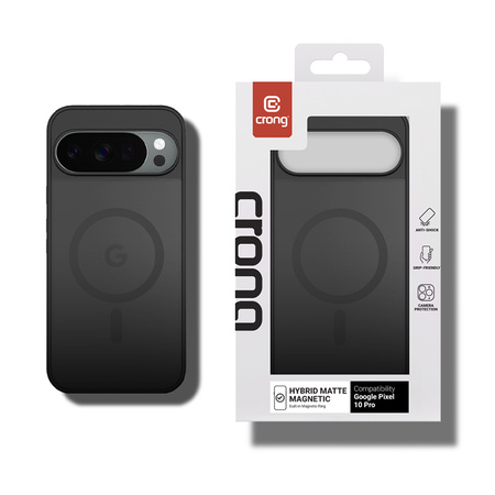Crong Hybrid Matte Magnetic - MagSafe калъф за Google Pixel 10 Pro XL (черен)