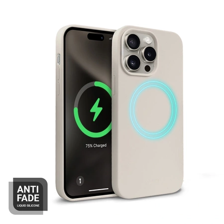 Crong Color Cover Magnetic - калъф MagSafe за iPhone 15 Pro (бежов)