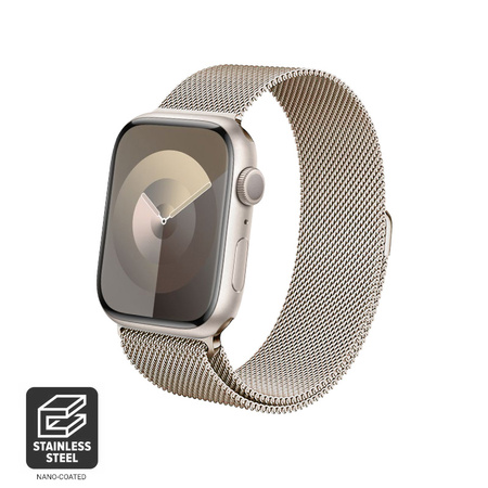 Crong Milano Steel - Milanaisearmband für Apple Watch 40/41/42 mm (champagner)