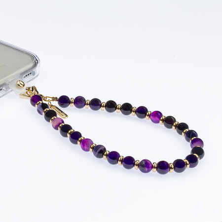 Crong Phone Charm - Pendente per cordino del telefono (agata viola)