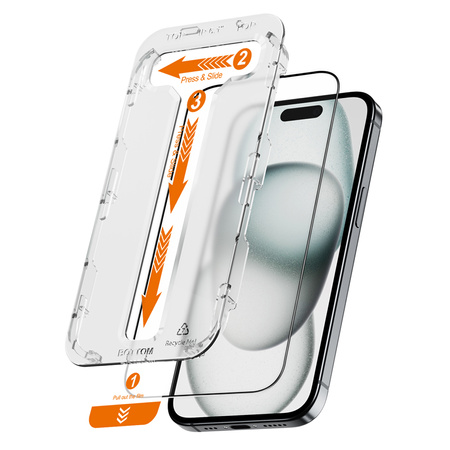 Szkło Crong EasyShield do iPhone 16 Plus / 15 Plus Hartowane 9H z Aplikatorem 2szt