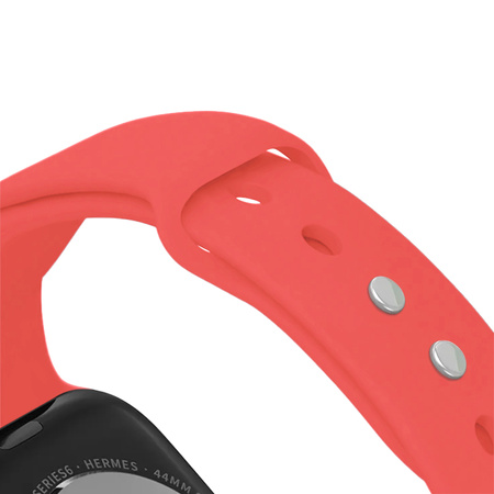 Pasek Crong Liquid do Apple Watch 42/41/40/38 mm Koralowy Silikonowy