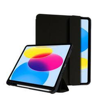 Crong FlexFolio – Funda para iPad de 11" (2025) / iPad de 10,9" (2022) con Apple Pencil (Negro)