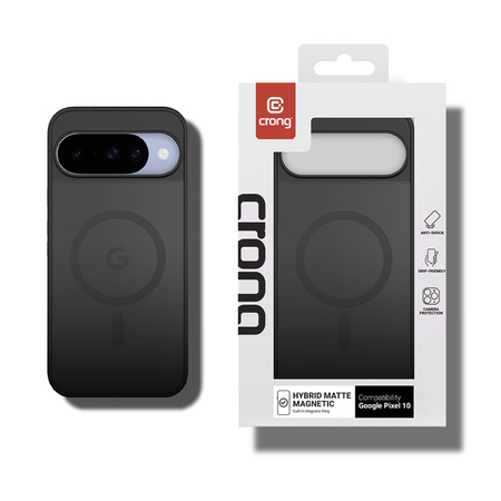Crong Hybrid Matte Magnetic – kryt MagSafe pro Google Pixel 10 (černý)